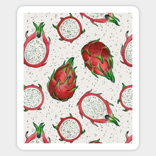 Red dragon fruit on off white Sticker